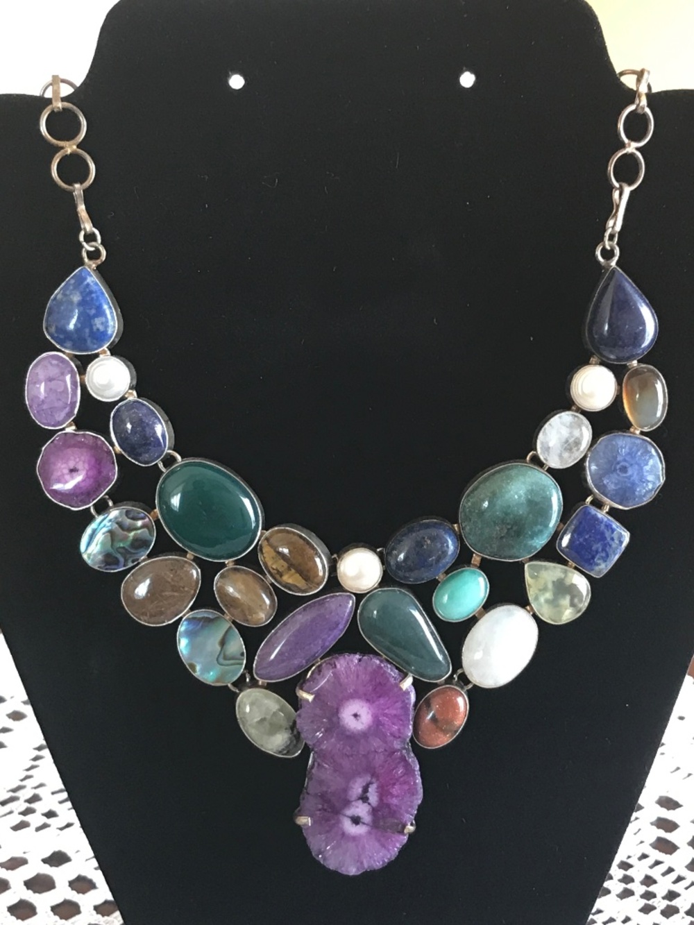 Pearl & Gemstone Necklace- EUC! - Picture 2 of 11